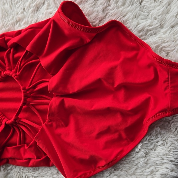 Athleta Kihei Loop-back Strappy Red One-piece Small - Picture 6 of 9